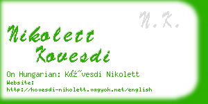 nikolett kovesdi business card